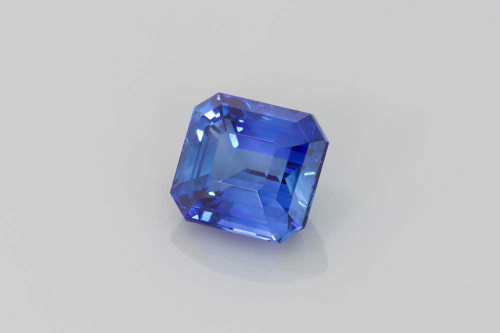 Asscher Cut Blue Sapphire Gemstone 2.04 Carat Vivid Intense