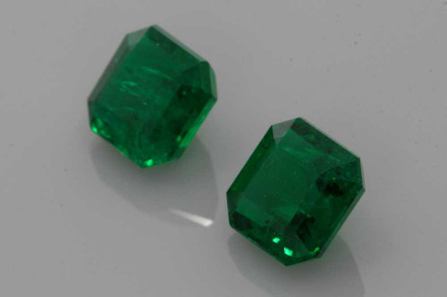 2.82 Carat Asscher Cut Emerald Gemstone – Vivid Intense Green, GIA Certified, Matched Pair