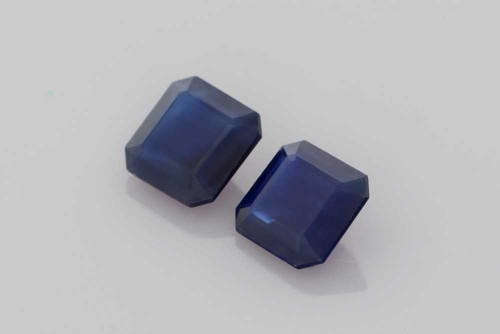 Vivid Intense Asscher Cut Blue Sapphire Gemstone – 1.51 Carat, Matched Pair