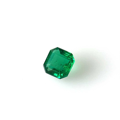 Asscher Cut Emerald Gemstone – 0.58 Carat, Vivid Intense Green