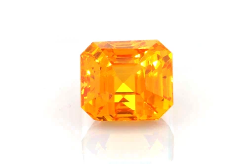 Asscher Cut Orange Sapphire Gemstone – Vivid Intense – 4.04 Carat, GIA Certified