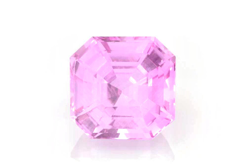 Asscher Cut Pink Sapphire Gemstone 4.15 Carat Vivid Intense
