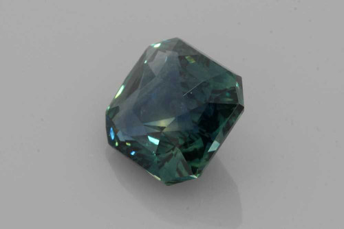 Asscher Cut Teal Sapphire Gemstone – Vivid Intense Green-Teal – 3.14 Carat, GIA Certified