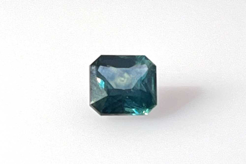 Asscher Cut Teal Sapphire Gemstone 1.68 Carat Vivid Intense