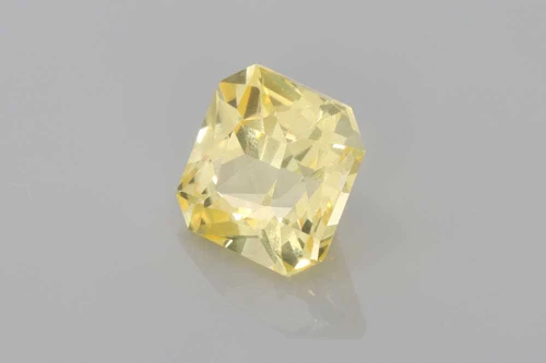 Light Asscher Cut Yellow Sapphire Gemstone – 2.94 Carat, Unheated
