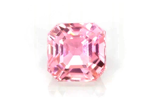 5 Carat Asscher Cut Pink Tourmaline Gemstone, Medium Intense