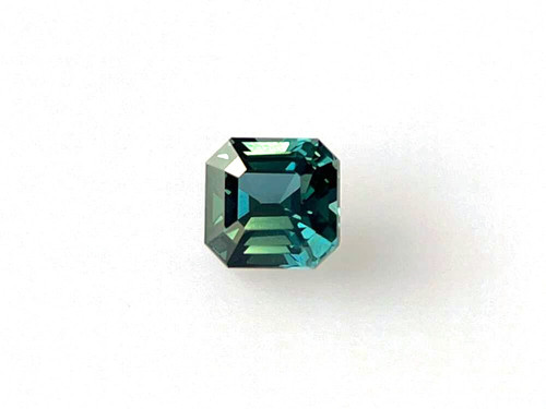 Asscher Cut Teal Sapphire Gemstone – 1.03 Carat, Vivid Intense Green-Teal