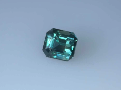 1.61 Carat Asscher Cut Teal Sapphire Gemstone, Vivid Intense Green-Teal