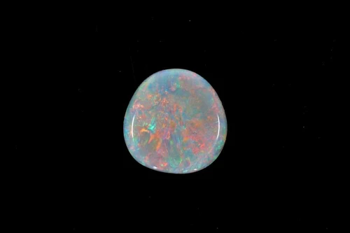 0.82 Carat Cabochon Round Black Opal Gemstone, Multi Colour