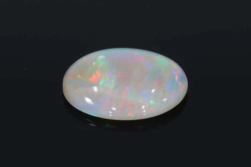 1.85 Carat Cabochon Oval Black Opal Gemstone, Multi Colour