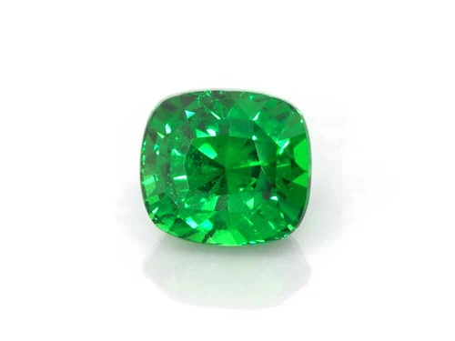 Cushion Tsavorite Gemstone 6.65 Carat Vivid Intense