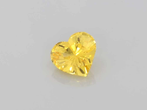 1.53 Carat Heart Yellow Sapphire Gemstone – Vivid Intense