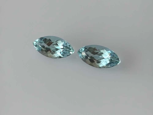 Marquise Aquamarine Gemstone, 6.61 Carat – Medium Intense Blue, Matched Pair