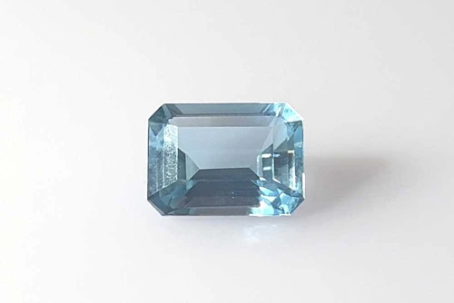 1.79 Carat Octagon Cut Aquamarine Gemstone, Medium Intense Blue