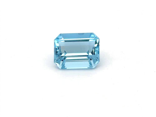 4.57 Carat Octagon Cut Aquamarine Gemstone, Deep Blue