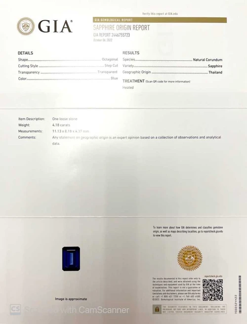 Octagon Cut Blue Sapphire Gemstone 4.18 Carat Vivid Intense