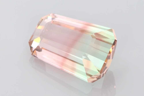 Octagon Cut Bicolor Tourmaline Gemstone, 17.81 Carat – Multi Colour