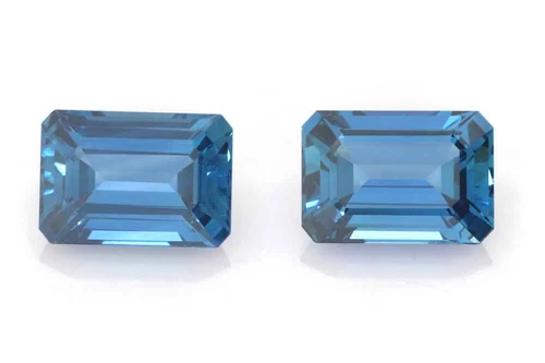 Octagon Cut Blue Sapphire Gemstone, 5.81 Carat – Medium Intense, Matched Pair