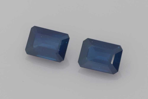 Octagon Cut Blue Sapphire Gemstone – Vivid Intense – 2.57 Carat, Matched Pair
