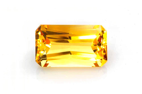 Vivid Intense Yellow Octagon Cut Citrine Gemstone – 29.86 Carat
