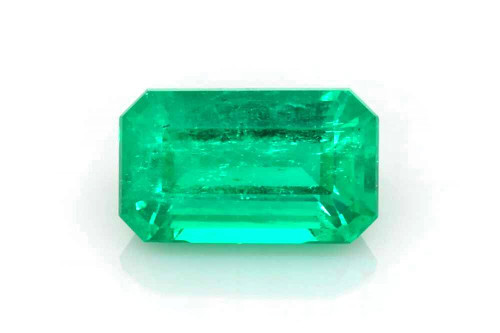 1.44 Carat Octagon Cut Emerald Gemstone, Vivid Intense Green, GRS Certified