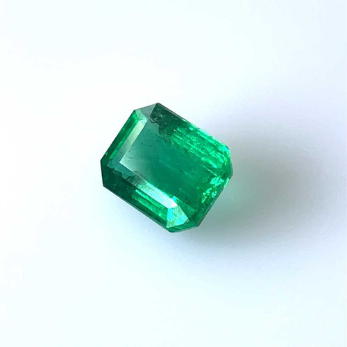 Octagon Cut Emerald Gemstone 2.46 Carat Vivid Rich