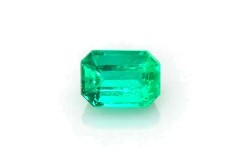 0.26 Carat Octagon Cut Emerald Gemstone, Vivid Intense Green