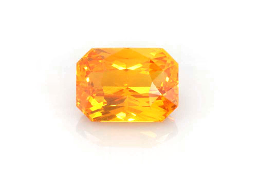 Octagon Cut Orange Sapphire Gemstone – 2.05 Carat – Medium Intense, GIA Certified