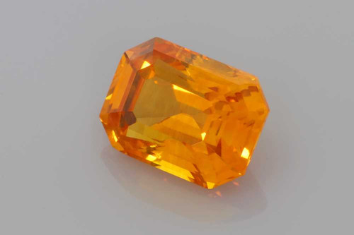 Octagon Cut Orange Sapphire Gemstone – 4.66 Carat, Medium Intense, GIA Certified