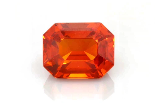 6.23 Carat Octagon Cut Orange Sapphire Gemstone – Vivid Intense