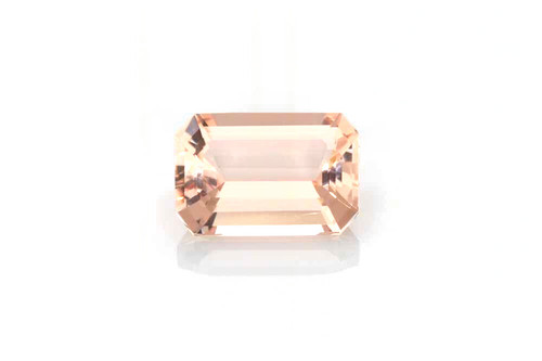 Octagon Cut Peach Morganite Gemstone – Vivid Intense Orange-Pink-Peach – 1.57 Carat
