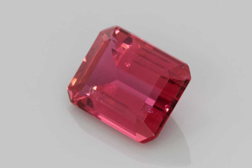 3.85 Carat Octagon Cut Pink Tourmaline Gemstone, Deep