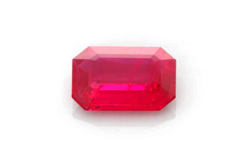 Vivid Intense Red Octagon Cut Ruby Gemstone – 1.38 Carat, GIA Certified