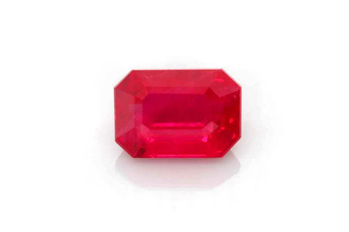 1.04 Carat Octagon Cut Ruby Gemstone, Vivid Intense Red, GIA Certified