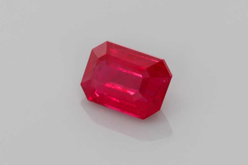 1.04 Carat Octagon Cut Ruby Gemstone, Vivid Intense Red, GIA Certified