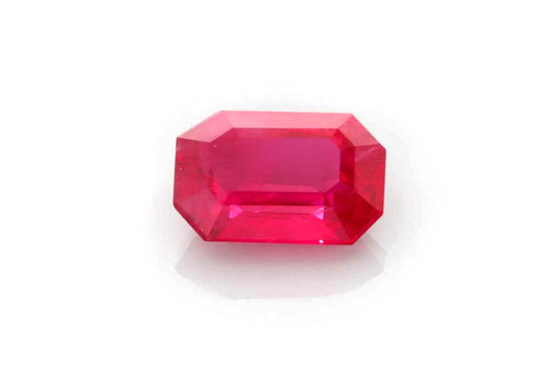 1.05 Carat Octagon Cut Ruby Gemstone – Vivid Intense Red, GIA Certified