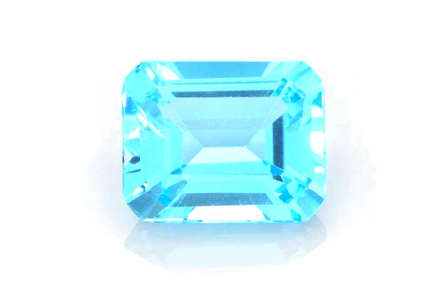 Octagon Swiss B Topaz Gemstone 5.25 Carat Vivid Intense