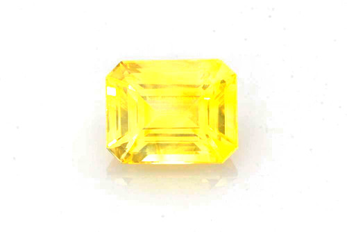 Octagon Cut Yellow Sapphire Gemstone – 2.28 Carat, Vivid Intense