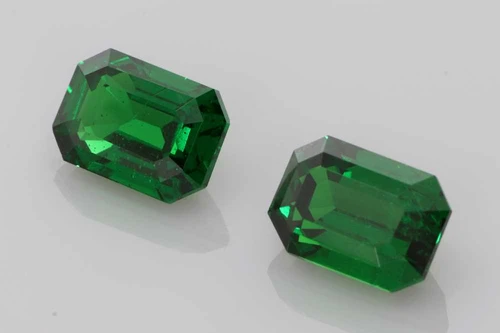 Octagon Cut Tsavorite Gemstone, 5.3 Carat – Vivid Intense Green, Unheated, Matched Pair