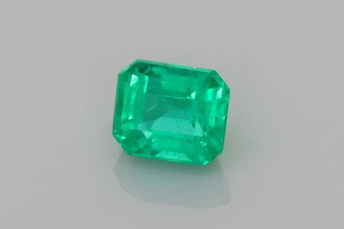 0.97 Carat Octagon Emerald Gemstone, Vivid Intense Green