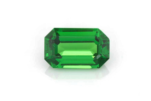 2.02 Carat Octagon Cut Tsavorite Gemstone, Vivid Intense Green, Unheated, GIA Certified