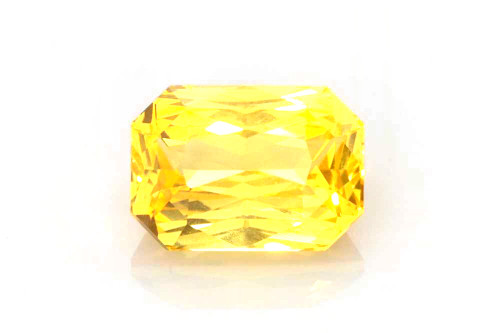 Octagon Cut Yellow Sapphire Gemstone – 1.65 Carat, Vivid Intense