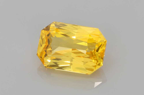 Octagon Cut Yellow Sapphire Gemstone – 1.65 Carat, Vivid Intense