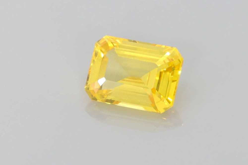 Vivid Intense Octagon Cut Yellow Sapphire Gemstone – 3.04 Carat, GIA Certified