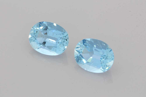 Oval Aquamarine Gemstone, 5.47 Carat – Vivid Intense Blue, Matched Pair