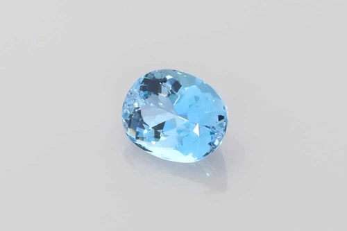 4.33 Carat Oval Aquamarine Gemstone, Deep Blue