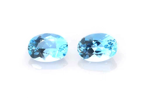 Oval Aquamarine Gemstone – 1.52 Carat, Deep Blue, Matched Pair