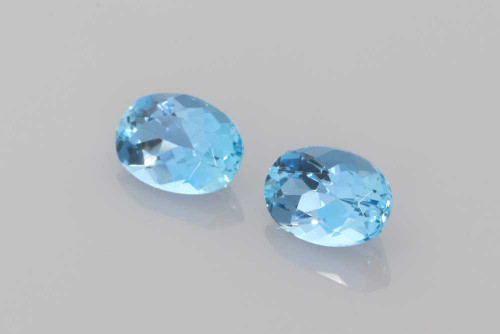 Oval Aquamarine Gemstone – 1.52 Carat, Deep Blue, Matched Pair