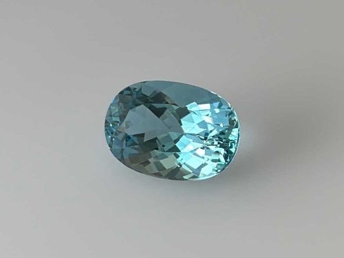 Oval Aquamarine Gemstone 7.37 Carat Vivid Intense