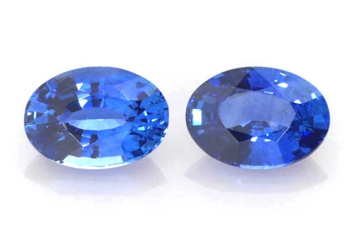 1.72 Carat Oval Blue Sapphire Gemstone, Vivid Rich, Matched Pair